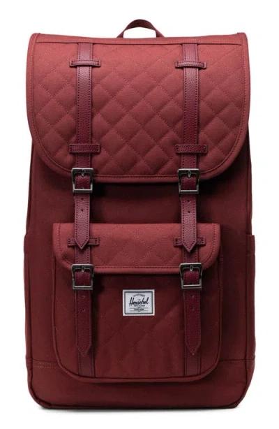 Herschel Supply Co . Little America Backpack In Oxblood Red Quilted