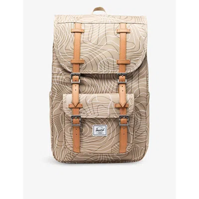 Herschel Supply Co Womens Twill Topography Little America Graphic-print Recycled-polyester Backpack