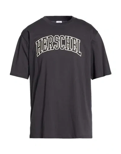 Herschel Supply Co . Man T-shirt Charcoal Size L Cotton In Gray