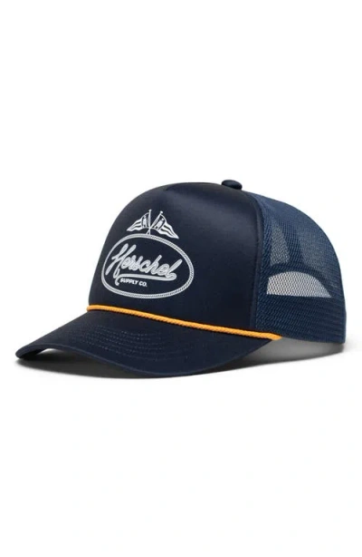 Herschel Supply Co . Marina Mesh Yachting Snapback Cap In Blue