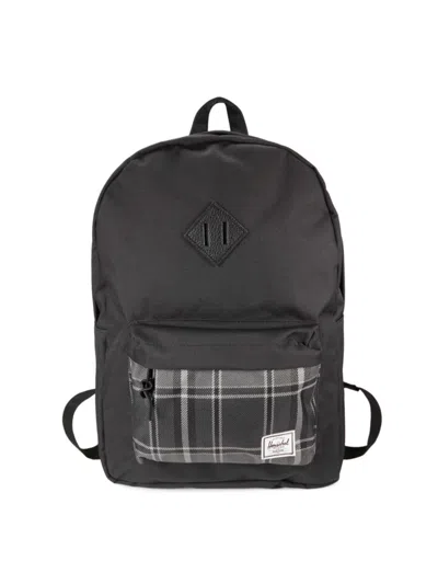 Herschel Supply Co Men's Heritage Plaid Backpack In Black Grey