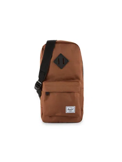 Herschel Supply Co Men's Heritage Sling Bag In Saddle Brown