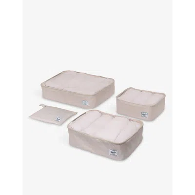 Herschel Supply Co Moonbeam Kyoto Recycled-polyester Packing Cubes Set Of Four In White