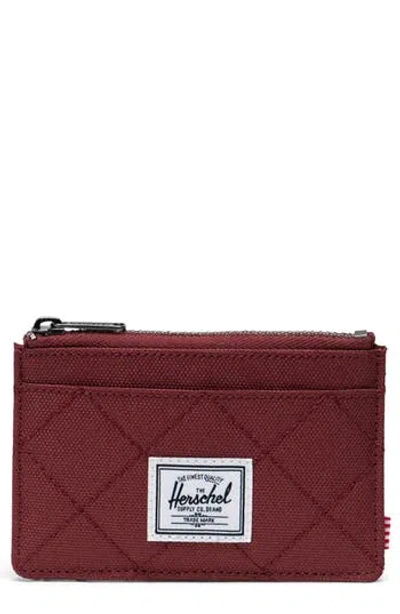 Herschel Supply Co . Oscar Rfid Recycled Polyester Card Case In Red