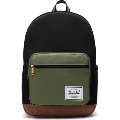 Herschel Supply Co . Pop Quiz Backpack In Black/four Leaf Clover/brown