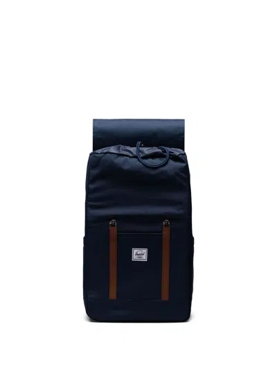 Herschel Supply Co Retreat Leather-trimmed Backpack In Blue