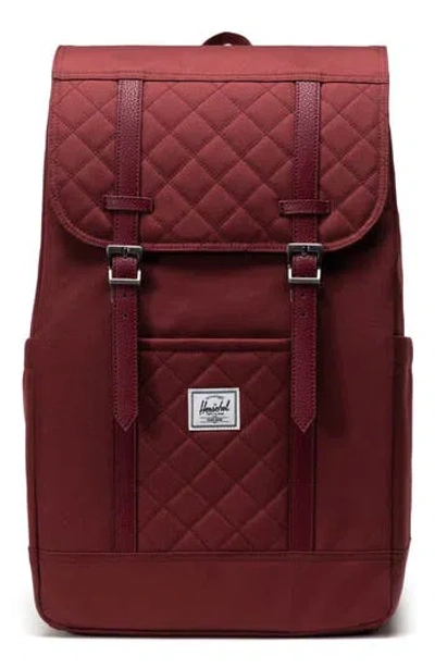 Herschel Supply Co . Retreat Quilted Backpack In Oxblood Red Quilted