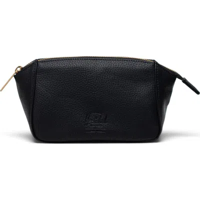 Herschel Supply Co . Small Milan Faux Leather Toiletry Bag In Black
