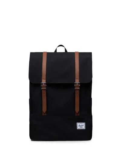 Herschel Supply Co Survey 20l Buckle-strap Flap Backpack In Black