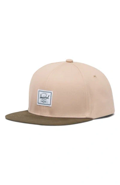 Herschel Supply Co Whaler 6-panel Baseball Hat In Irish Cream/ Ivy Green