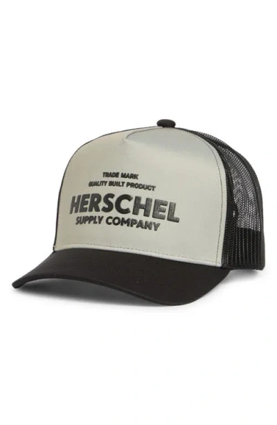 Herschel Supply Co . Whaler Mesh Back Trucker Hat In Black/abbey Stone