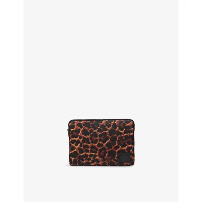 Herschel Supply Co Womens Digi Leopard Anchor 15-16in Woven Laptop Sleeve In Brown