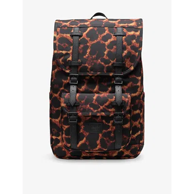 HERSCHEL SUPPLY CO WOMENS DIGI LEOPARD LITTLE AMERICA™ WOVEN BACKPACK 21L