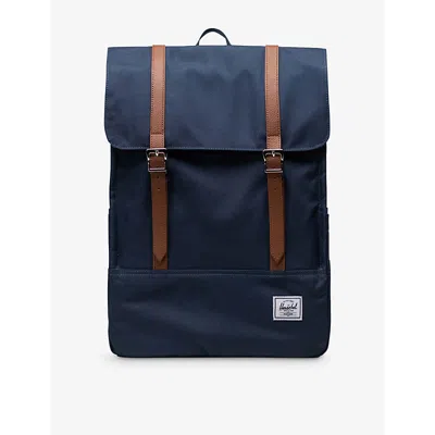 Herschel Supply Co Womens  Survey Branded Recycled-polyester Backpack In Navy