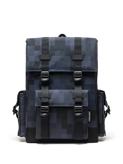 Herschel Supply Co X Minecraft Little America™ Cube Pixel-print Buckle-fastening Backpack In Blue