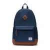 Herschel Unisex Heritage Backpack In Navy/tan
