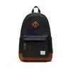 Herschel Unisex Heritage Backpack Taupe Grey/black/shell Pink In Taupe Grey/black/shell Pink