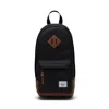 Herschel Unisex Heritage Shoulder Bag In Black/tan In Black