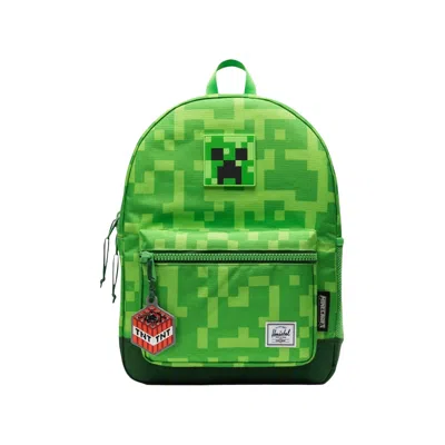 Pre-owned Herschel X Minecraft 20l Heritage Backpack 'creeper' | Green | Kid's Size Onesize