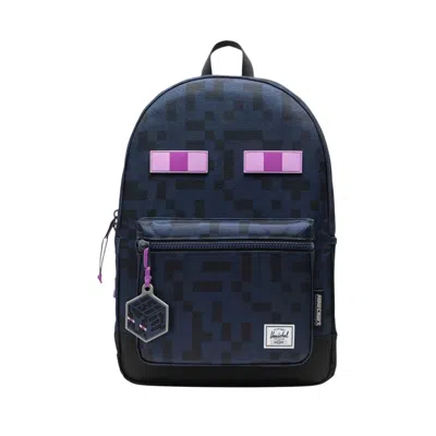 Pre-owned Herschel X Minecraft 26l Heritage Backpack 'enderman' | Purple | Kid's Size Onesize