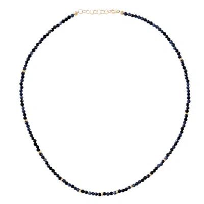 Herself Collections Women's Blue / Gold 14k Gold Starry Blue Sapphire Necklace In Multi