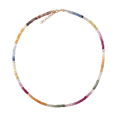 Herself Collections Women's Gold Rainbow Sapphire Necklace