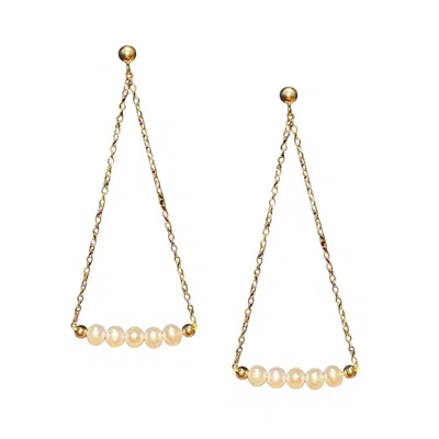 Herself Collections Women's Gold / White Talia Pearl Drop Earrings