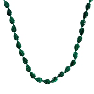 Herself Collections Women's Green Genuine Malachite Necklace