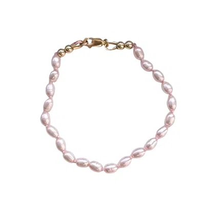 Herself Collections Women's Pink / Gold Freshwater Pink Pearl Bracelet In Multi