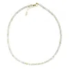 Herself Collections Women's White / Gold Gold & Moonstone Morse Code Necklace - Peace In Brown