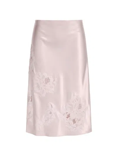 Herskind Amanda Lace-appliqué Midi Skirt In Pink