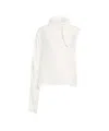 Herskind Asymmetric Blouse With Draped Collar And Bow Detail In White