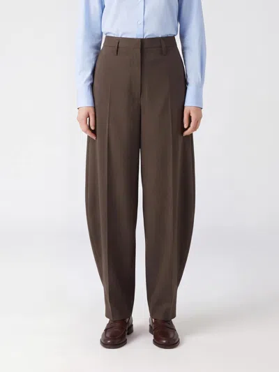 Herskind Baggy Wide-leg Tailored Trousers In Canvas Crêpe In Green