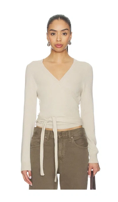 Herskind Ballerina Knit Wrap Blouse In Creme