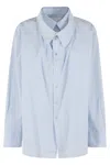 Herskind Bjork Shirt In Light Blue Pinstripe