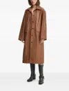 Herskind Button-fastening Leather Coat In Brown