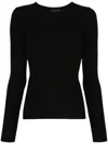 Herskind Scoop-neck Ribbed-knit Jumper In Black