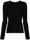 Herskind Scoop-neck Ribbed-knit Jumper In Black