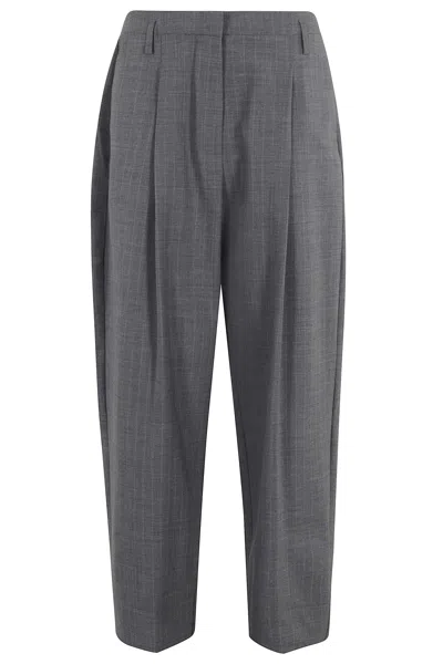 Herskind Carla Pants In Light Grey Pinstripe