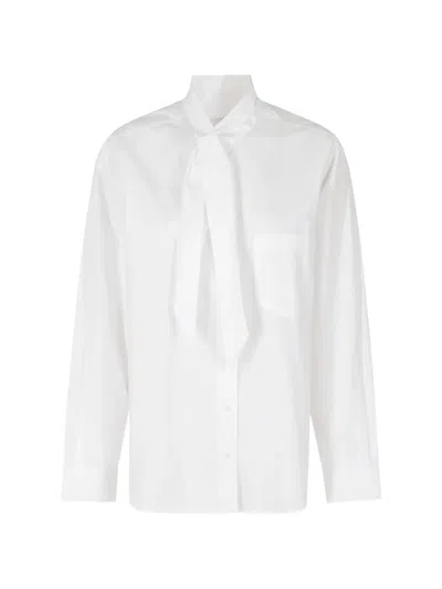 Herskind Cintra Pussy-bow Chest-pocket Shirt In White