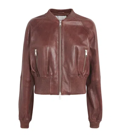 Herskind Dario Leather Jacket In Brown