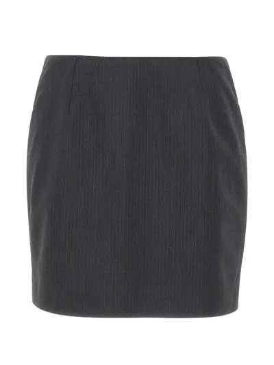 Herskind Debby Pinstripe Mini Skirt In Blue