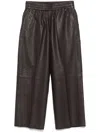 Herskind Eagle Lambskin Leather Trousers In Brown