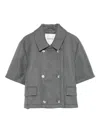 Herskind Earl Double-breasted Cropped Jacket In Gold
