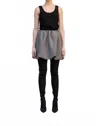 Herskind Evans Mini Balloon Skirt In Dark Grey In Black
