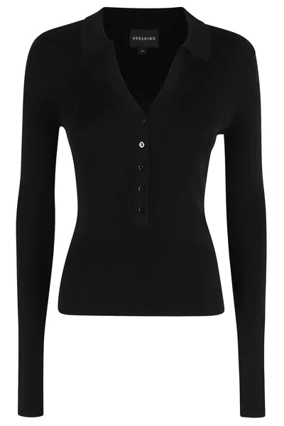 Herskind Finn Knit Blouse In Black