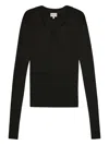 Herskind Finn Ribbed Polo Neck Blouse In Black