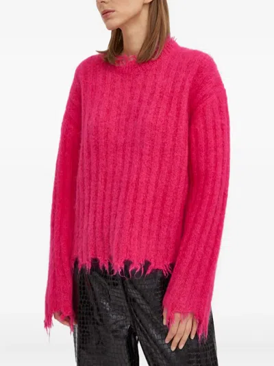 Herskind Frayed-hem Sweater In Pink