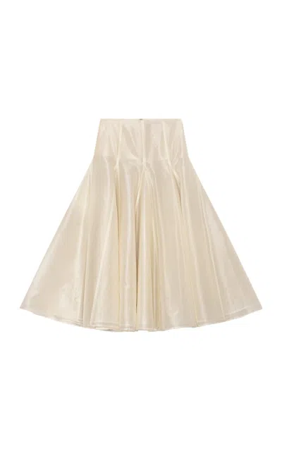 Herskind Greta Mid-rise Silk Midi Skirt In Neutral