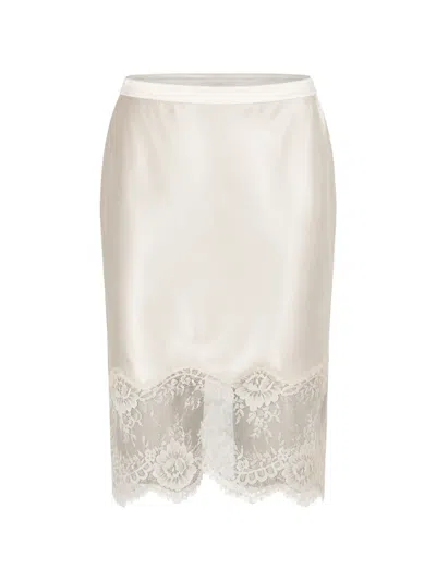 Herskind Herbert Lace-trim Midi Skirt In Silver